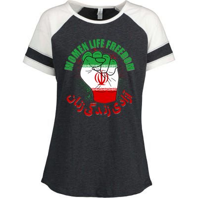 Women Life Freedom Rise With The Women Of Iran Mahsa Amini Enza Ladies Jersey Colorblock Tee