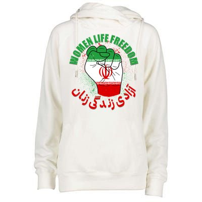 Women Life Freedom Rise With The Women Of Iran Mahsa Amini Womens Funnel Neck Pullover Hood