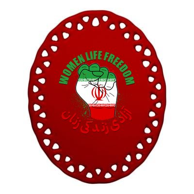 Women Life Freedom Rise With The Women Of Iran Mahsa Amini Ceramic Oval Ornament