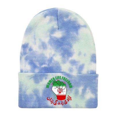 Women Life Freedom Rise With The Women Of Iran Mahsa Amini Tie Dye 12in Knit Beanie