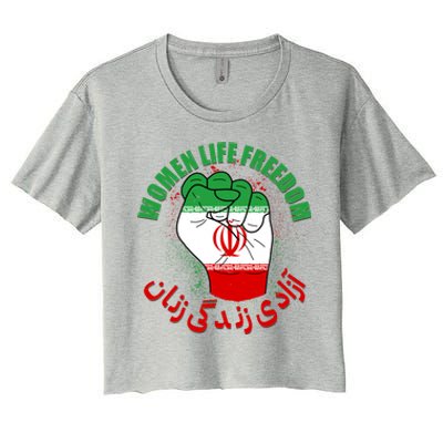 Women Life Freedom Rise With The Women Of Iran Mahsa Amini Women's Crop Top Tee