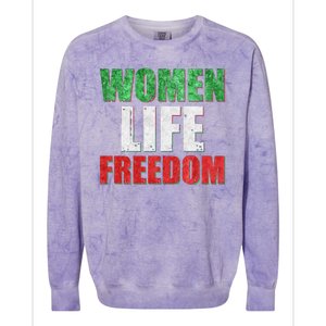 Women Life Freedom Mahsa Amini Rise With The Women Of Iran Colorblast Crewneck Sweatshirt