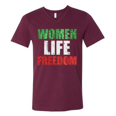 Women Life Freedom Mahsa Amini Rise With The Women Of Iran V-Neck T-Shirt