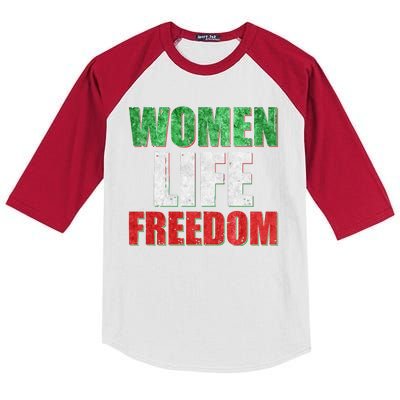 Women Life Freedom Mahsa Amini Rise With The Women Of Iran Kids Colorblock Raglan Jersey