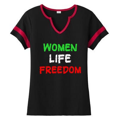 Women Life Freedom Vintage Design Ladies Halftime Notch Neck Tee