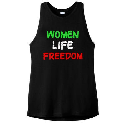 Women Life Freedom Vintage Design Ladies PosiCharge Tri-Blend Wicking Tank