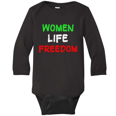 Women Life Freedom Vintage Design Baby Long Sleeve Bodysuit