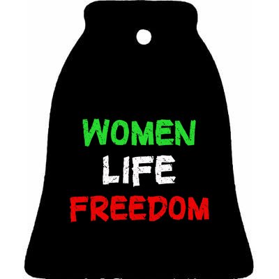 Women Life Freedom Vintage Design Ceramic Bell Ornament