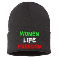 Women Life Freedom Vintage Design Sustainable Knit Beanie