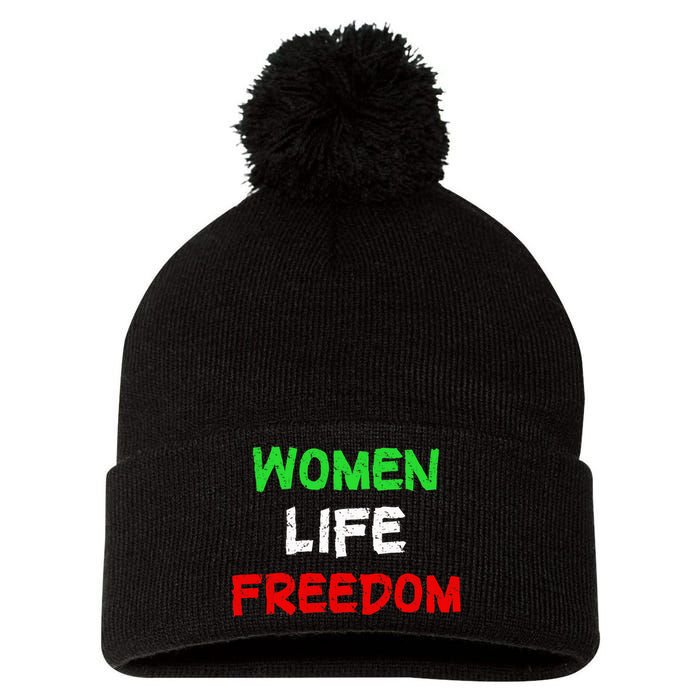 Women Life Freedom Vintage Design Pom Pom 12in Knit Beanie