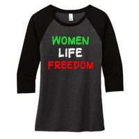 Women Life Freedom Vintage Design Women's Tri-Blend 3/4-Sleeve Raglan Shirt