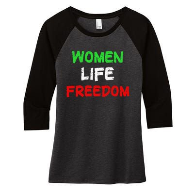 Women Life Freedom Vintage Design Women's Tri-Blend 3/4-Sleeve Raglan Shirt