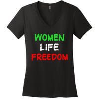 Women Life Freedom Vintage Design Women's V-Neck T-Shirt