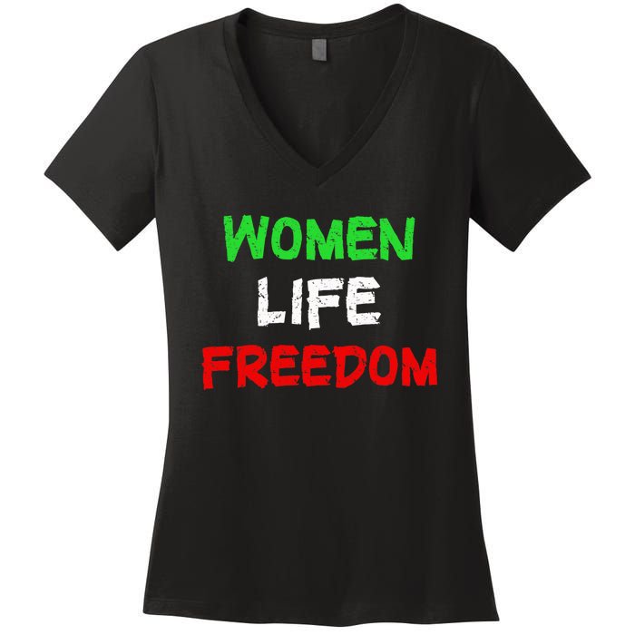 Women Life Freedom Vintage Design Women's V-Neck T-Shirt