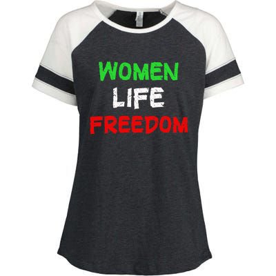 Women Life Freedom Vintage Design Enza Ladies Jersey Colorblock Tee