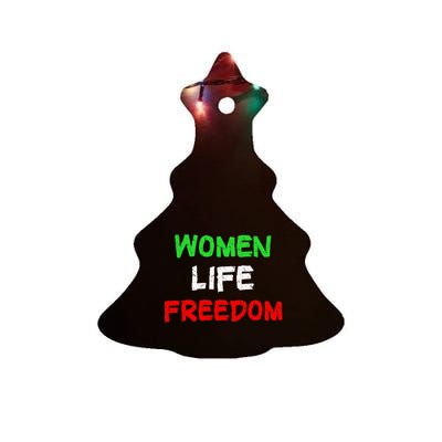 Women Life Freedom Vintage Design Ceramic Tree Ornament