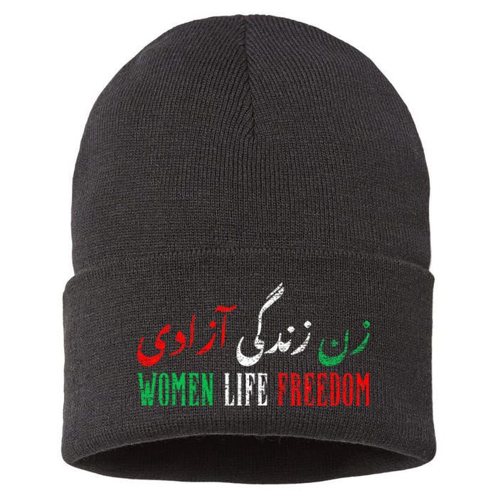 Women Life Freedom Free Iran Zan Zendegi Azadi Vintage Sustainable Knit Beanie