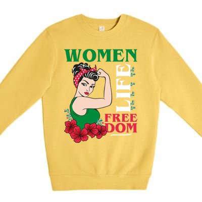 Wo Life Freedom Gift Cute Iranian Gift Premium Crewneck Sweatshirt