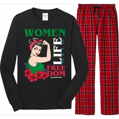 Wo Life Freedom Gift Cute Iranian Gift Long Sleeve Pajama Set