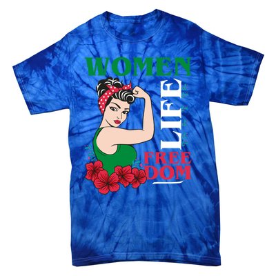 Wo Life Freedom Gift Cute Iranian Gift Tie-Dye T-Shirt