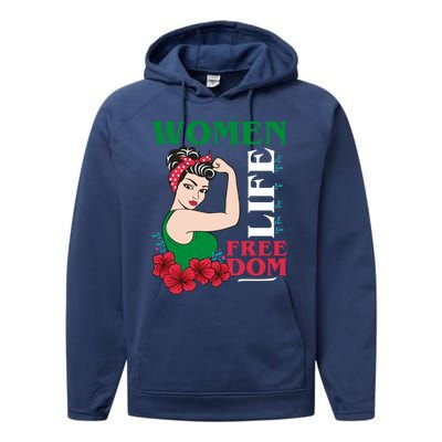 Wo Life Freedom Gift Cute Iranian Gift Performance Fleece Hoodie