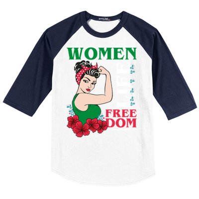 Wo Life Freedom Gift Cute Iranian Gift Baseball Sleeve Shirt