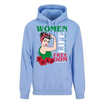 Wo Life Freedom Gift Cute Iranian Gift Unisex Surf Hoodie