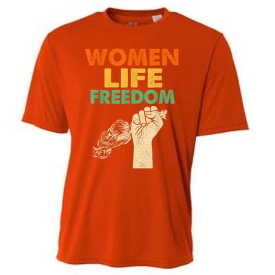 Women Life Freedom Iran Feminist Vintage Cooling Performance Crew T-Shirt