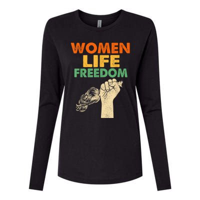 Women Life Freedom Iran Feminist Vintage Womens Cotton Relaxed Long Sleeve T-Shirt