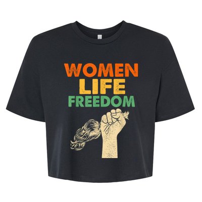 Women Life Freedom Iran Feminist Vintage Bella+Canvas Jersey Crop Tee