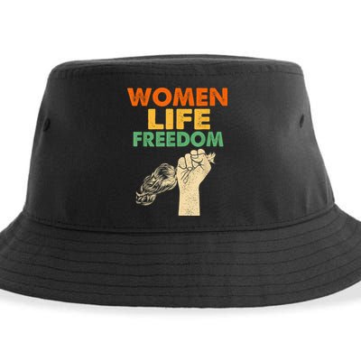 Women Life Freedom Iran Feminist Vintage Sustainable Bucket Hat