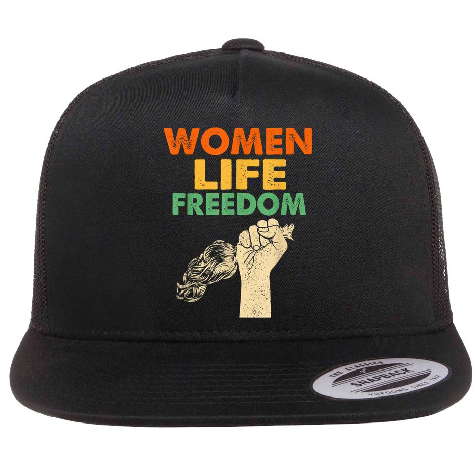 Women Life Freedom Iran Feminist Vintage Flat Bill Trucker Hat