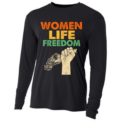 Women Life Freedom Iran Feminist Vintage Cooling Performance Long Sleeve Crew
