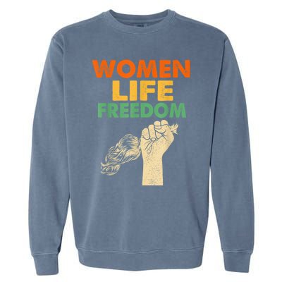 Women Life Freedom Iran Feminist Vintage Garment-Dyed Sweatshirt