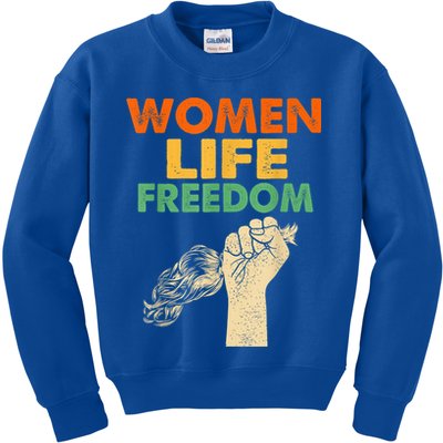 Women Life Freedom Iran Feminist Vintage Kids Sweatshirt