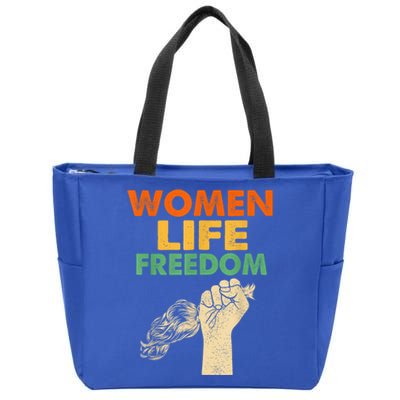 Women Life Freedom Iran Feminist Vintage Zip Tote Bag