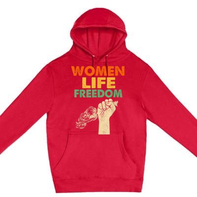 Women Life Freedom Iran Feminist Vintage Premium Pullover Hoodie