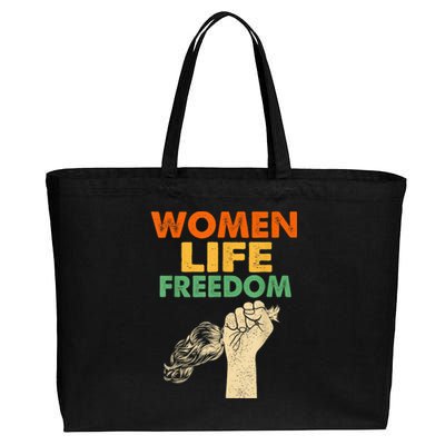 Women Life Freedom Iran Feminist Vintage Cotton Canvas Jumbo Tote