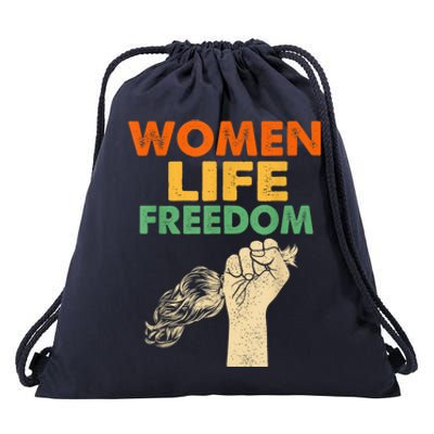 Women Life Freedom Iran Feminist Vintage Drawstring Bag