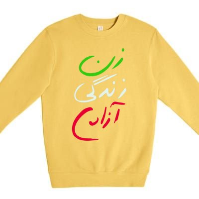 Wo Life Freedom Farsi Calligraphy Tee Zan Zendegi Azadi Great Gift Premium Crewneck Sweatshirt