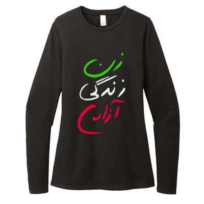 Wo Life Freedom Farsi Calligraphy Tee Zan Zendegi Azadi Great Gift Womens CVC Long Sleeve Shirt