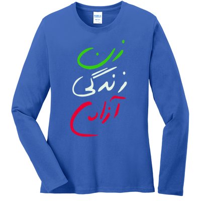 Wo Life Freedom Farsi Calligraphy Tee Zan Zendegi Azadi Great Gift Ladies Long Sleeve Shirt