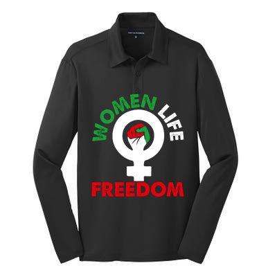 Women Life Freedom IranIran Silk Touch Performance Long Sleeve Polo