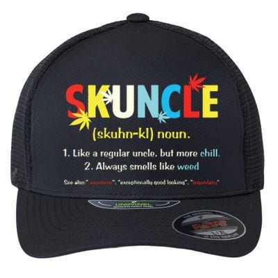 Weed Lover Fun Uncle Weed Smoker Skuncle Marijuana Cannabis Flexfit Unipanel Trucker Cap