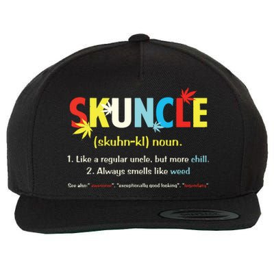 Weed Lover Fun Uncle Weed Smoker Skuncle Marijuana Cannabis Wool Snapback Cap