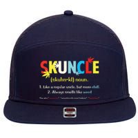 Weed Lover Fun Uncle Weed Smoker Skuncle Marijuana Cannabis 7 Panel Mesh Trucker Snapback Hat