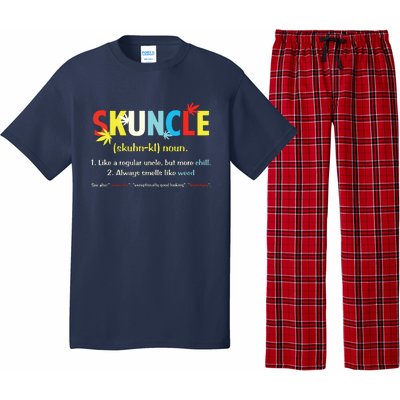 Weed Lover Fun Uncle Weed Smoker Skuncle Marijuana Cannabis Pajama Set