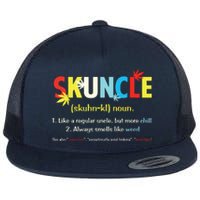 Weed Lover Fun Uncle Weed Smoker Skuncle Marijuana Cannabis Flat Bill Trucker Hat