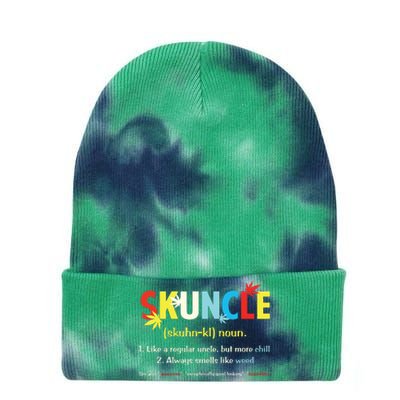 Weed Lover Fun Uncle Weed Smoker Skuncle Marijuana Cannabis Tie Dye 12in Knit Beanie