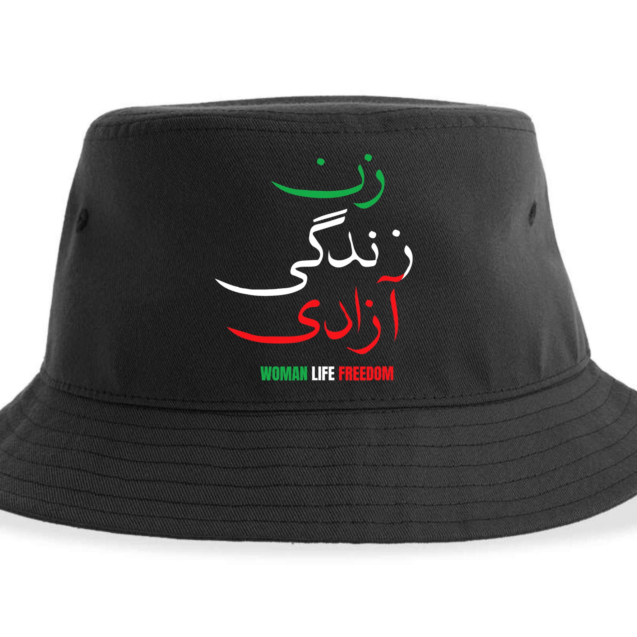 Woman Life Freedom Iran Zan Zendegi Azadi Persian Sustainable Bucket Hat